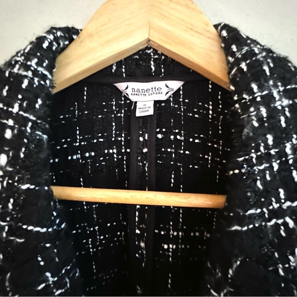 Nanette Lepore Black and White Metallic Tweed Blazer Jacket NWT New- Size Small - Picture 6 of 10